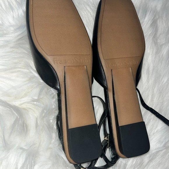 Franco Sarto Black Square Toe Sandals - Picture 5 of 5